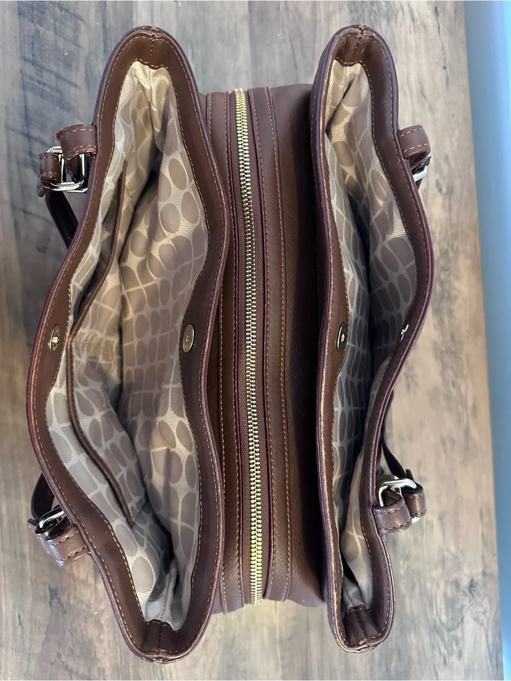 Kate Spade Brown Leather Triple Compartment Shoulder Bag PXRU1109